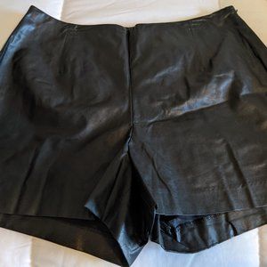 Imitation leather shorts